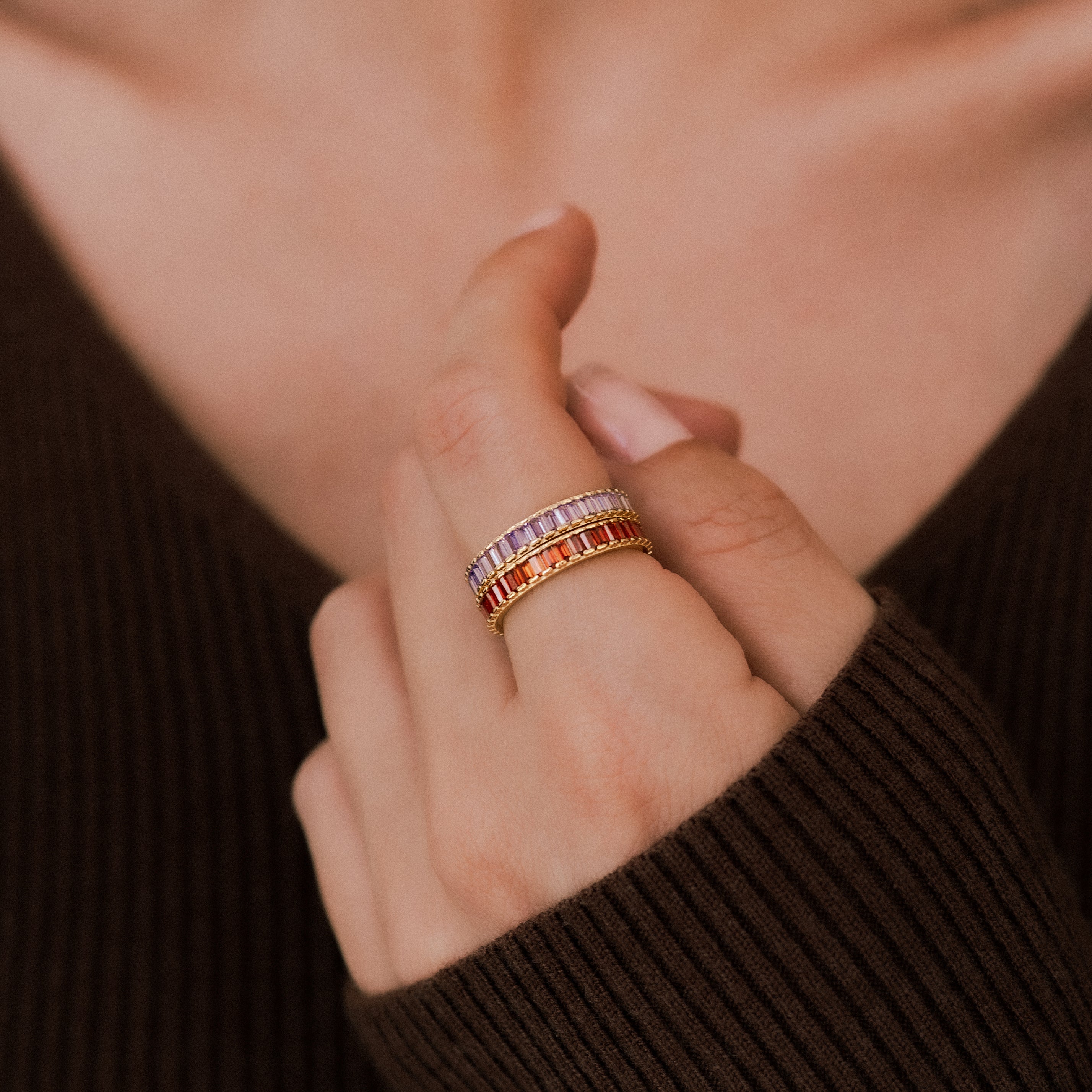 Baguette Birthstone Eternity Band