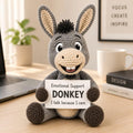 Emotional Support Donkey Crochet Doll – Handmade Amigurumi Donkey Plush, Cute Comfort Gift for Stress Relief