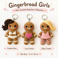 Gingerbread Crochet Keychain – Handmade Mini Amigurumi Bag Charm, 3 Cute Character Options