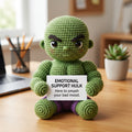 Emotional Support Hulk Crochet Doll by Knot & Note – Handmade Amigurumi Marvel Plush, Cute Desk Companion