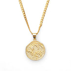 Astrological Sign Coin Pendant Necklace