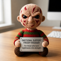 Emotional Support Ghostface Crochet Doll by Knot & Note – Handmade Amigurumi Horror Plush, Cute Desk Companion