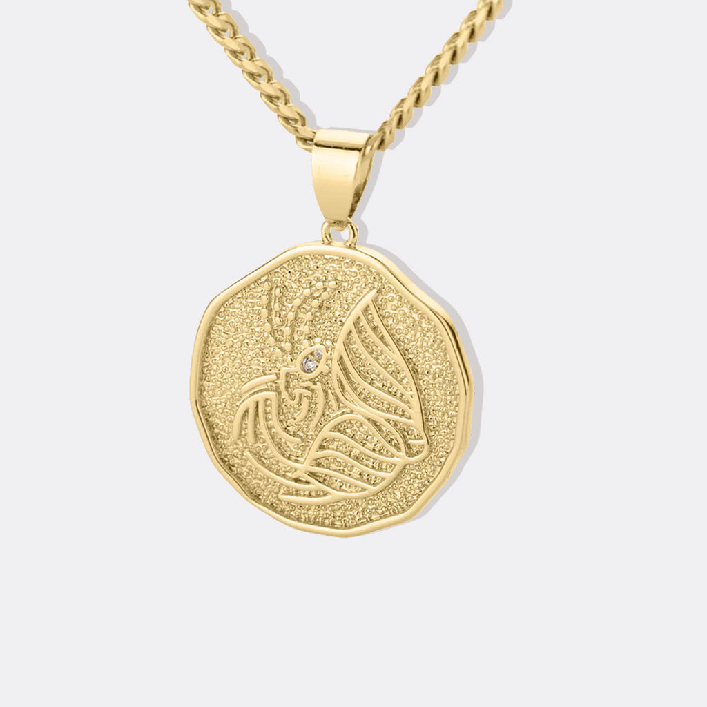 Astrological Sign Coin Pendant Necklace