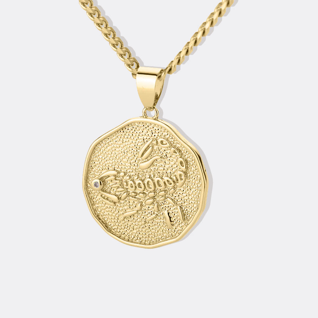 Astrological Sign Coin Pendant Necklace