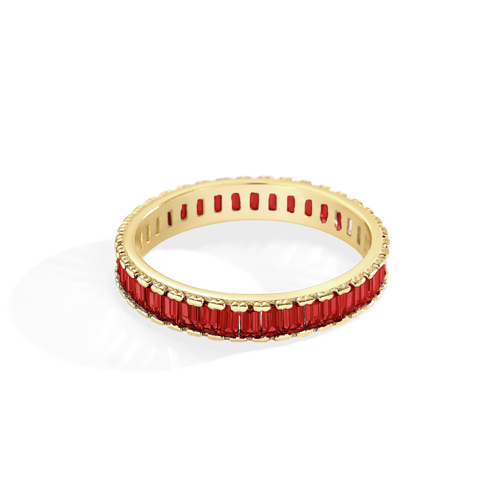 Baguette Birthstone Eternity Band
