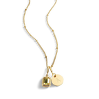 Baguette Birthstone & Initial Necklace