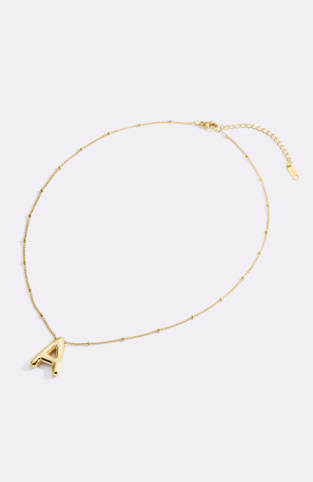 Balloon Initial Necklace with Satellite Chain