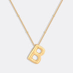 Balloon Initial Necklace with Satellite Chain