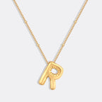 Balloon Initial Necklace with Satellite Chain