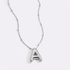 Balloon Initial Necklace with Satellite Chain