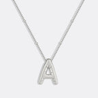 Balloon Initial Necklace with Satellite Chain