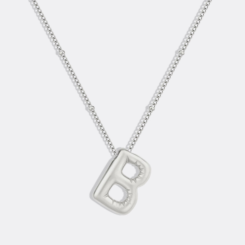 Balloon Initial Necklace with Satellite Chain