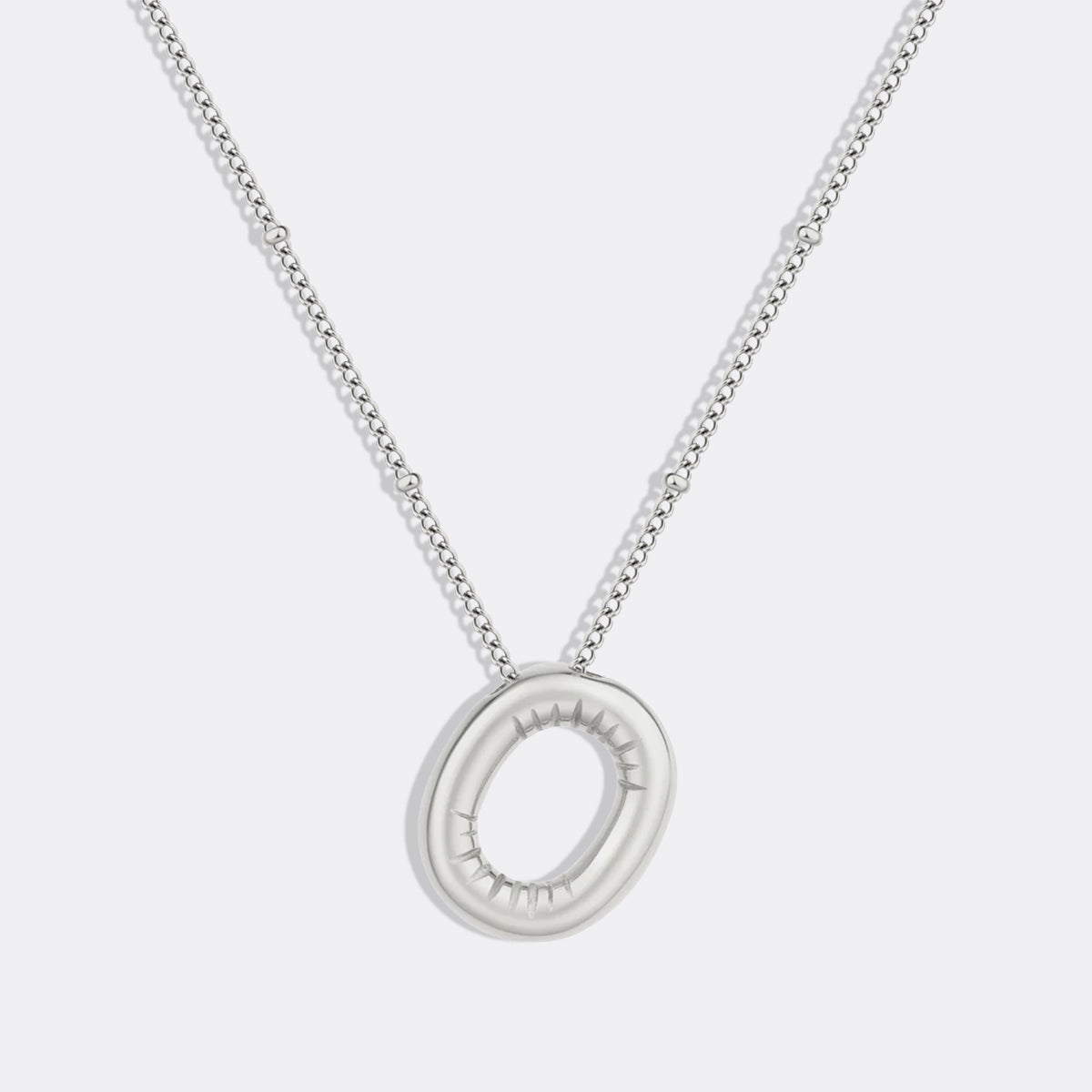 Balloon Initial Necklace with Satellite Chain