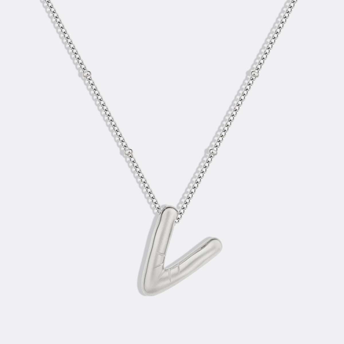 Balloon Initial Necklace with Satellite Chain