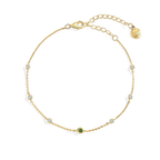 August Birthstone Station Bracelet