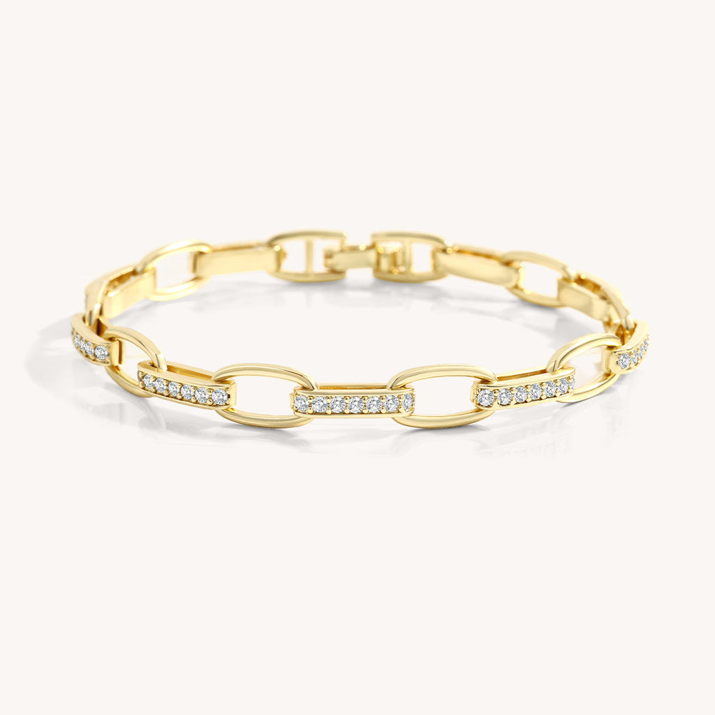 Interlinked Diamond Paperclip Bracelet