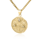 Astrological Sign Coin Pendant Necklace