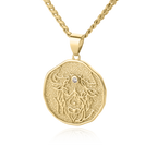 Astrological Sign Coin Pendant Necklace