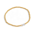 Gold Beaded Birthstone Bracelet