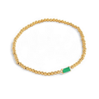 Gold Beaded Birthstone Bracelet