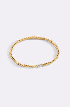 Gold Beaded Birthstone Bracelet