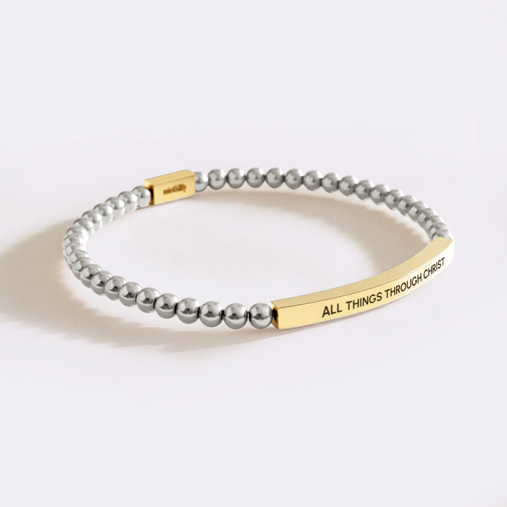 All Things Through Christ Beaded Inspire Bracelet