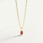 Baguette Birthstone Necklace