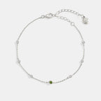 August Birthstone Station Bracelet